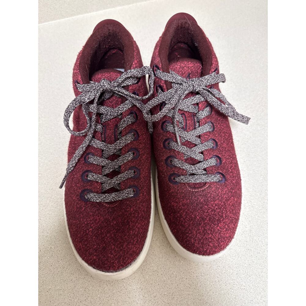 AllBirds Mens Wool Piper Mid Top Merino Wool Lace Up Sneakers Burgundy Size 9 - Picture 3 of 10